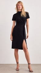 MOCK NECK FLARE DRESS