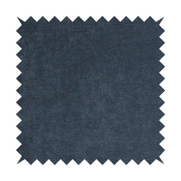 Earley Soft Matt Velvet Chenille Furnishing Upholstery Fabric In Denim Blue Colour