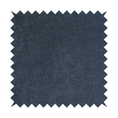 Earley Soft Matt Velvet Chenille Furnishing Upholstery Fabric In Denim Blue Colour