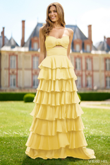 Sherri Hill Strapless Cut Out Ruffle Prom Dress 56870