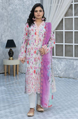 Elegant by Riaz Arts Embroidered Lawn Unstitched 3 Piece Suit - D-10 - RA26LG - Pink - Summer Collection