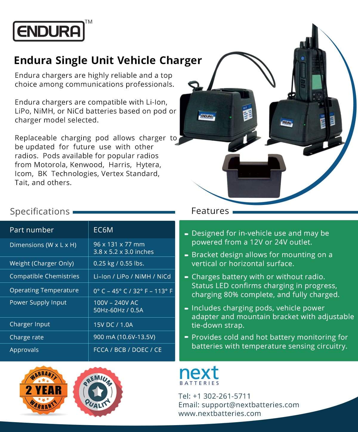 Kenwood NX-1300 Vehicle Charger - 6