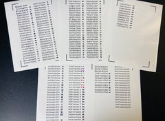 English Pokemon Card Set Names and Symbols Sticker Label Sheet