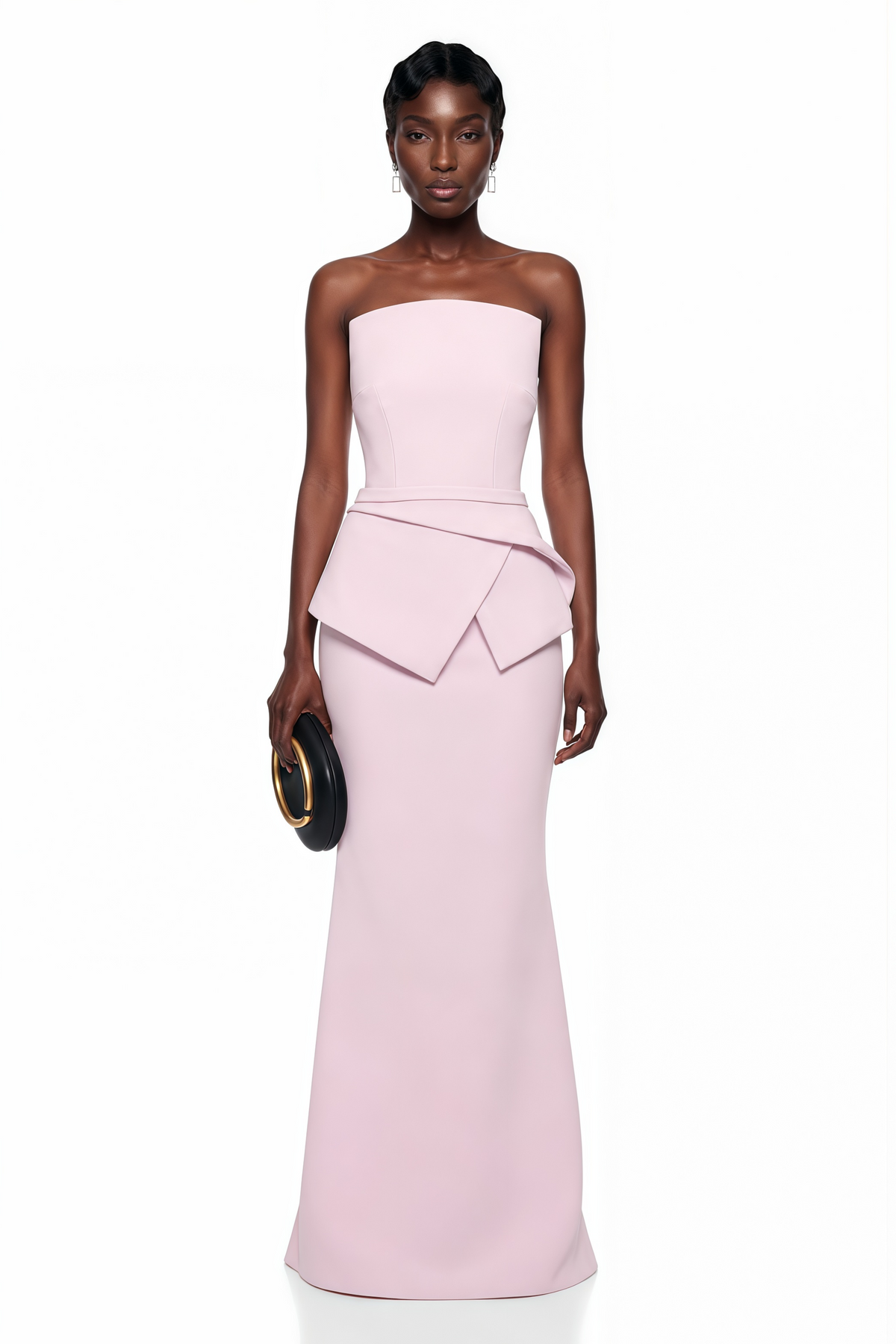 Eunice Pink Asymmetrical Mermaid Maxi Dress