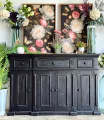 Lindsey 4-Door Console-Handrubbed Black