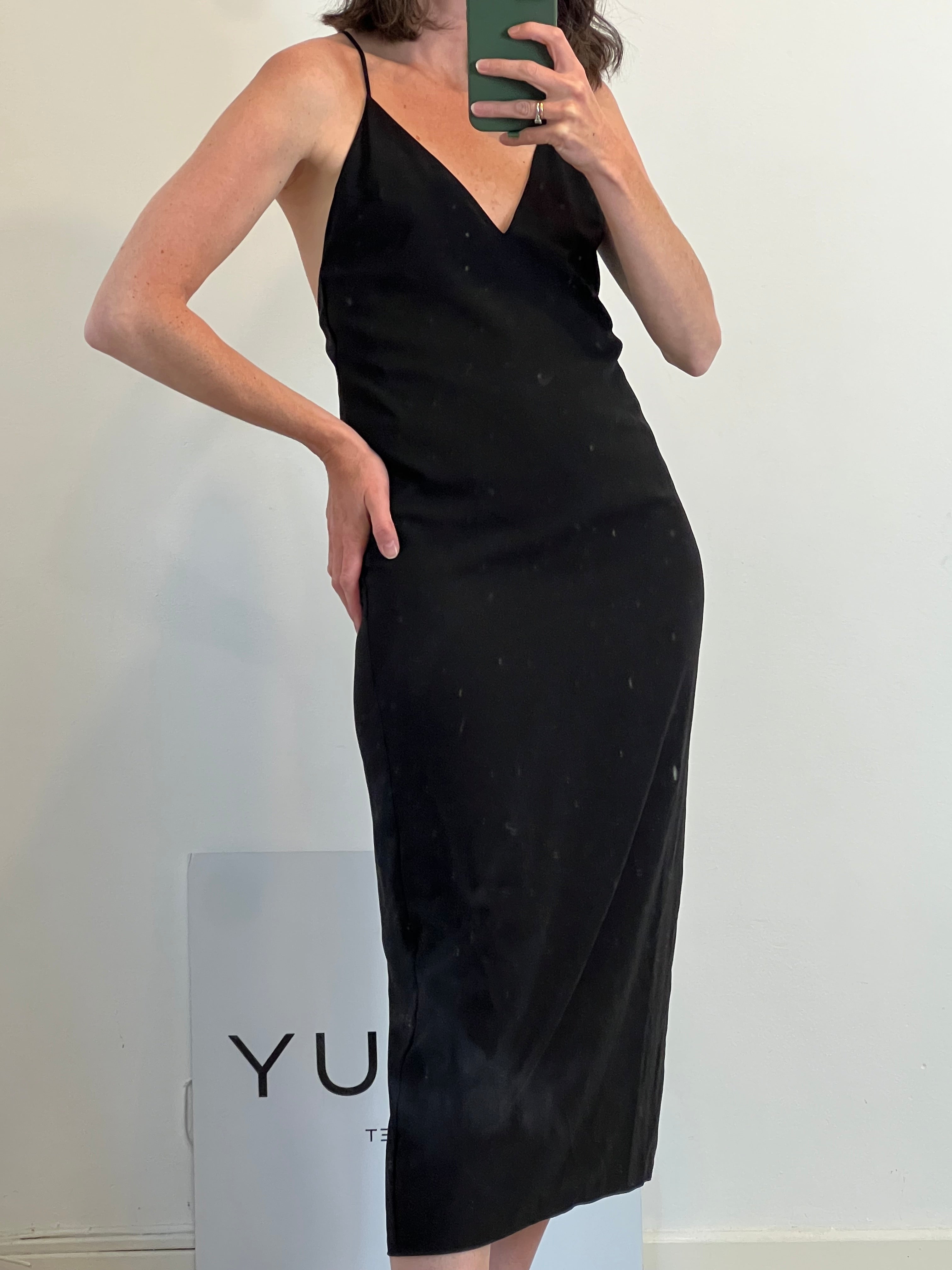 ZARA. Black Ts slip dress