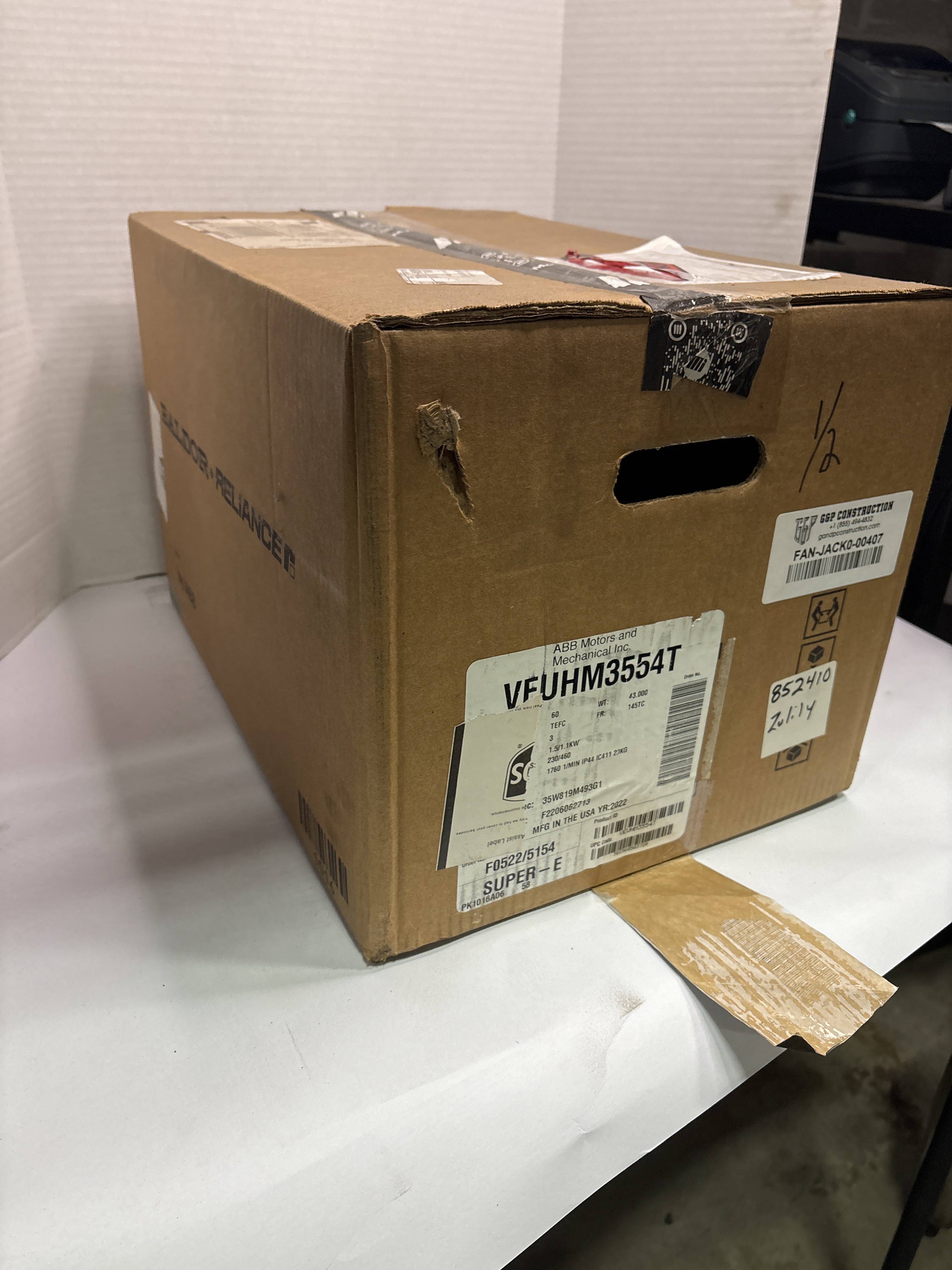 Baldor Reliance - 1.5 HP Electric Motor - VEUHM3554T - New - Big Liquidators