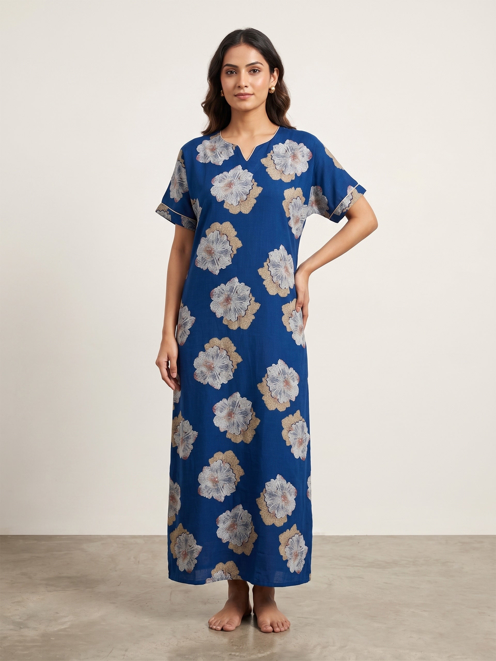 Fablush Women’s Cotton Rich Nighty | Soft Breathable Lounge & Sleepwear | FB18020