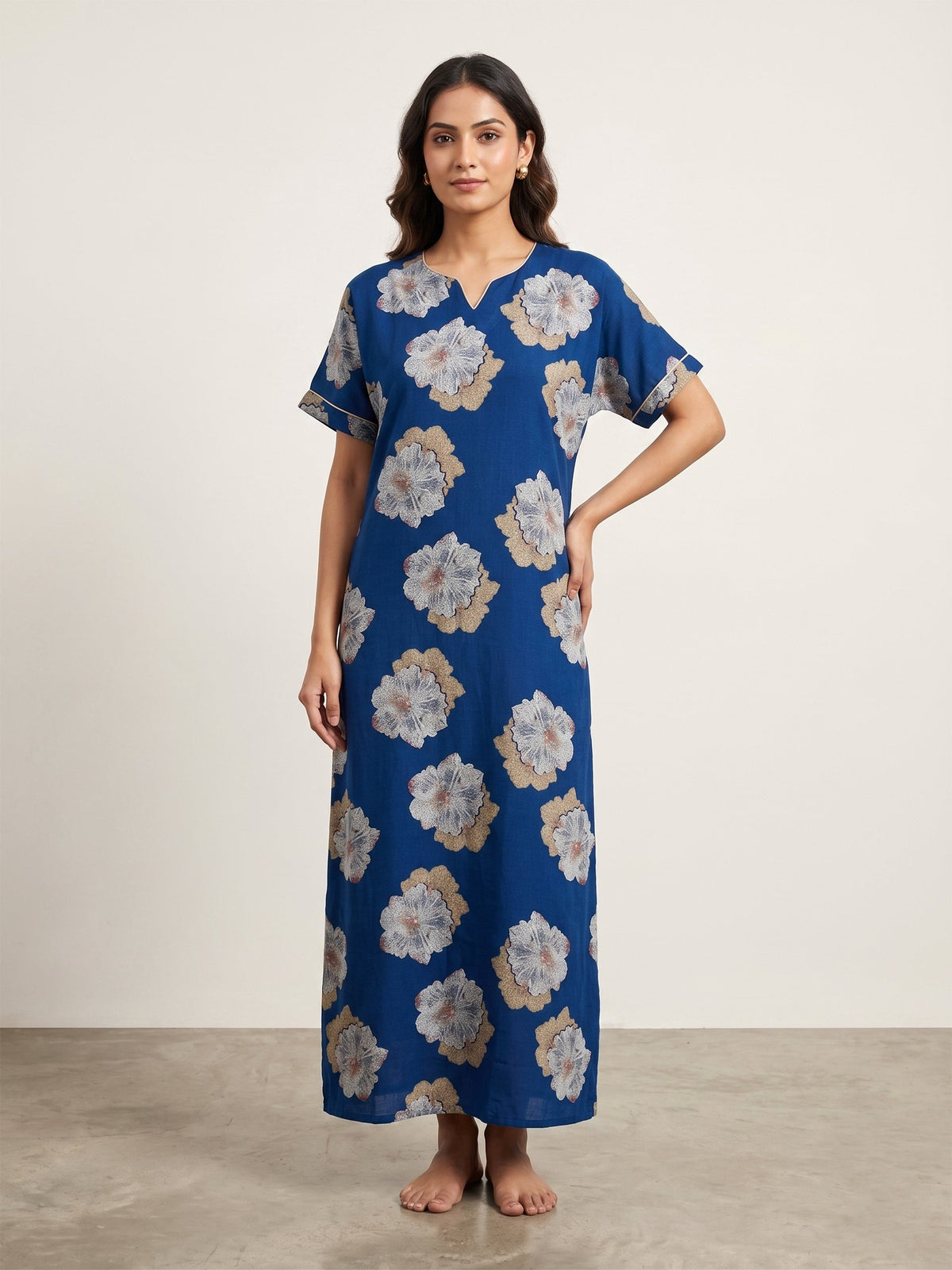 Fablush Women’s Cotton Rich Nighty | Soft Breathable Lounge & Sleepwear | FB18020
