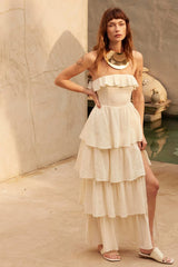 Tiers in Heaven Strapless Tiered Ruffle Maxi Dress - ShopPromesa