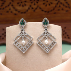 Earthy Green Color Fashion Earrings