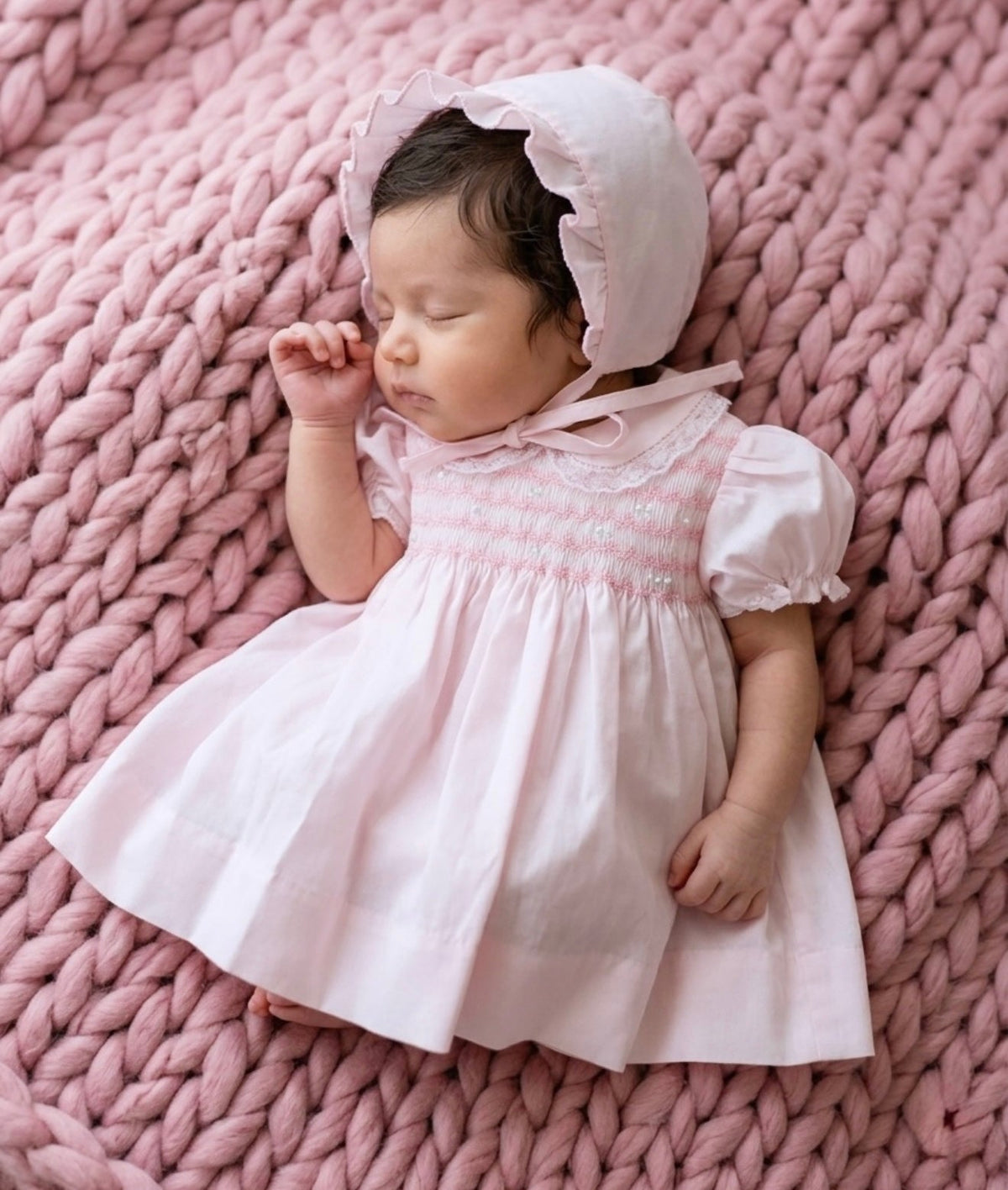 Pink Smocked Dress Set - Ella Marina Baby