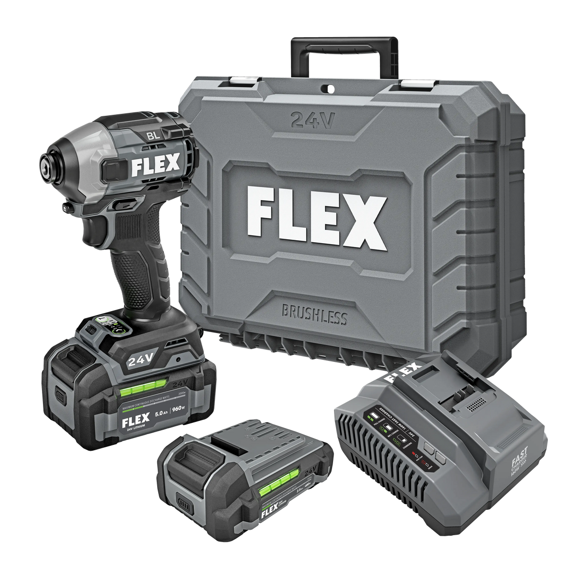 FLEX FX1371A-2B - 1/4" QUICK EJECT HEX IMPACT DRIVER WITH MULTI-MODE KIT - Wise Line Tools