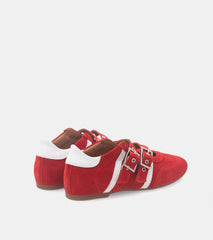 SNEAKERS CAMOSCIO ROSSO