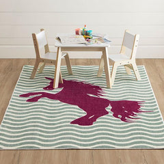 BARON 5' X 8', Area Rug, Horse, Sage Green/Fuchsia - Sweet Furniture (Columbus, Ohio)