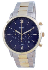 Montre Homme Fossil Neutra Cadran Bleu Acier Inoxydable Chronographe Quartz FS5706