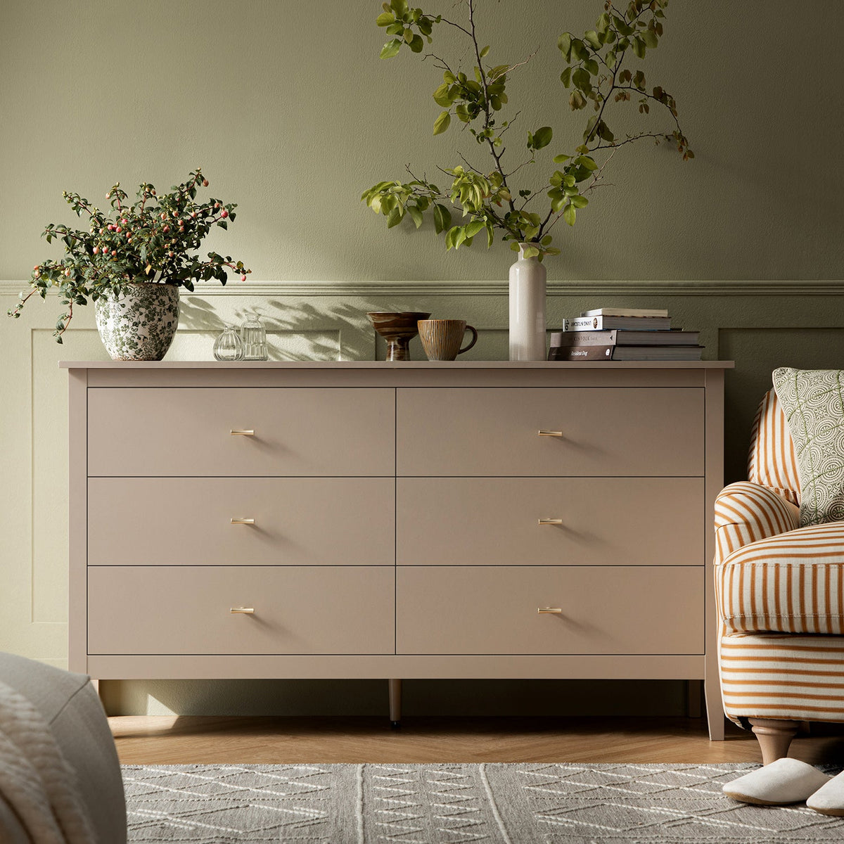 Oakham 6-Drawer Dresser, Deep Greige