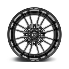 FUEL 1PC D761 CLASH GLOSS BLACK MILLED 4x4|20X9 6/139.7, Offset +1, Centre bore 106, Load Rating 1133 kg