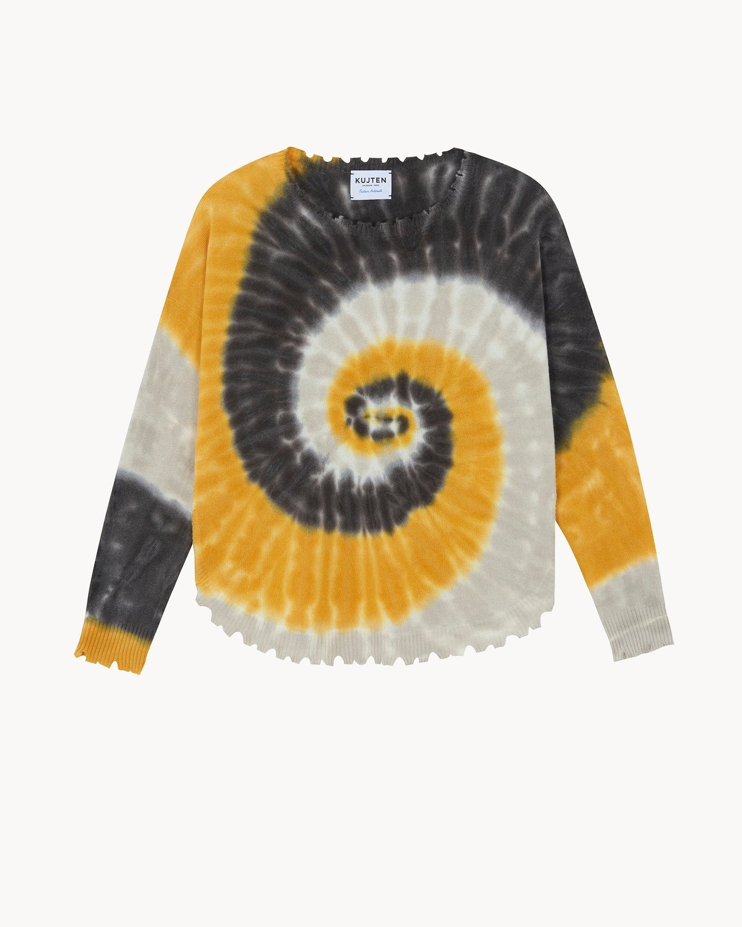 Pull en cachemire jaune pour femme - Kujten packshot