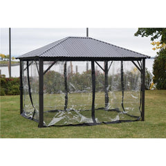 F.Corriveau International - Rideau Clair / Mica pour Gazebo 10' x 14', Transparent - Simple Boutique