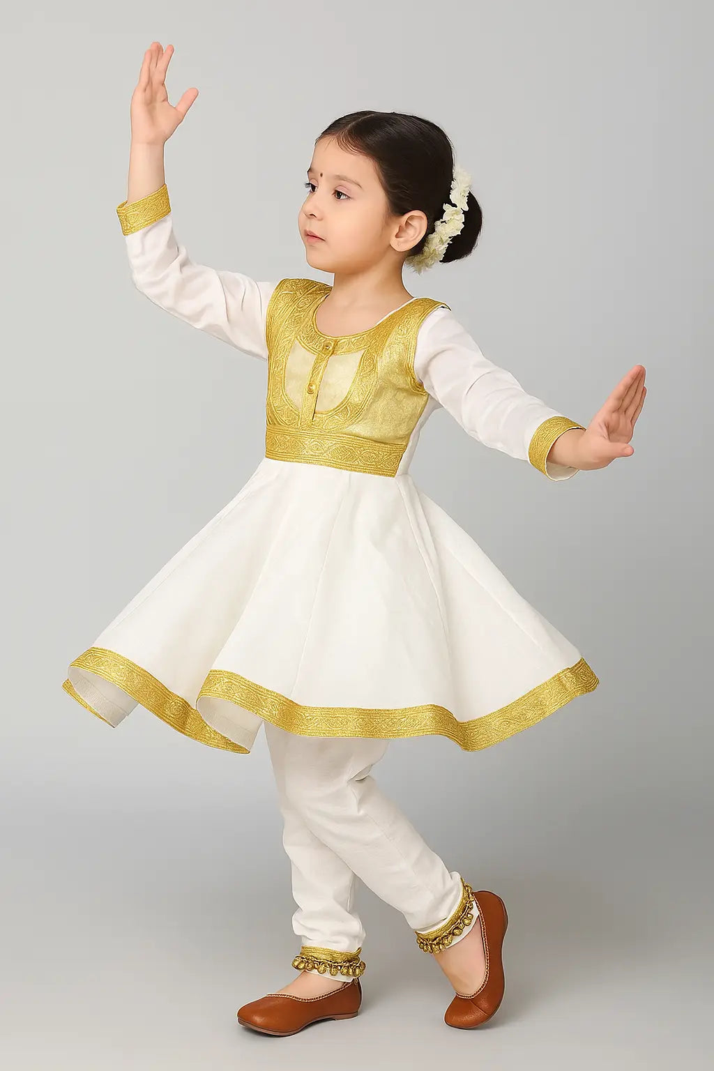Fancydresswale Kathak dance dress for girls Anarkali Indian classical dance dress for girls fancydresswale.com
