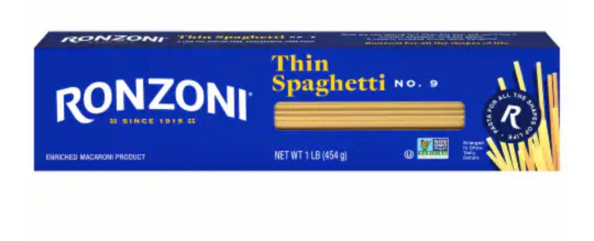 Ronzoni Thin Spaghetti Non-GMO Pasta Classic, Great Taste (454g)