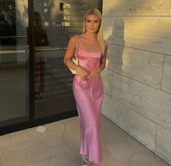 Zara Satin Maxi Pink