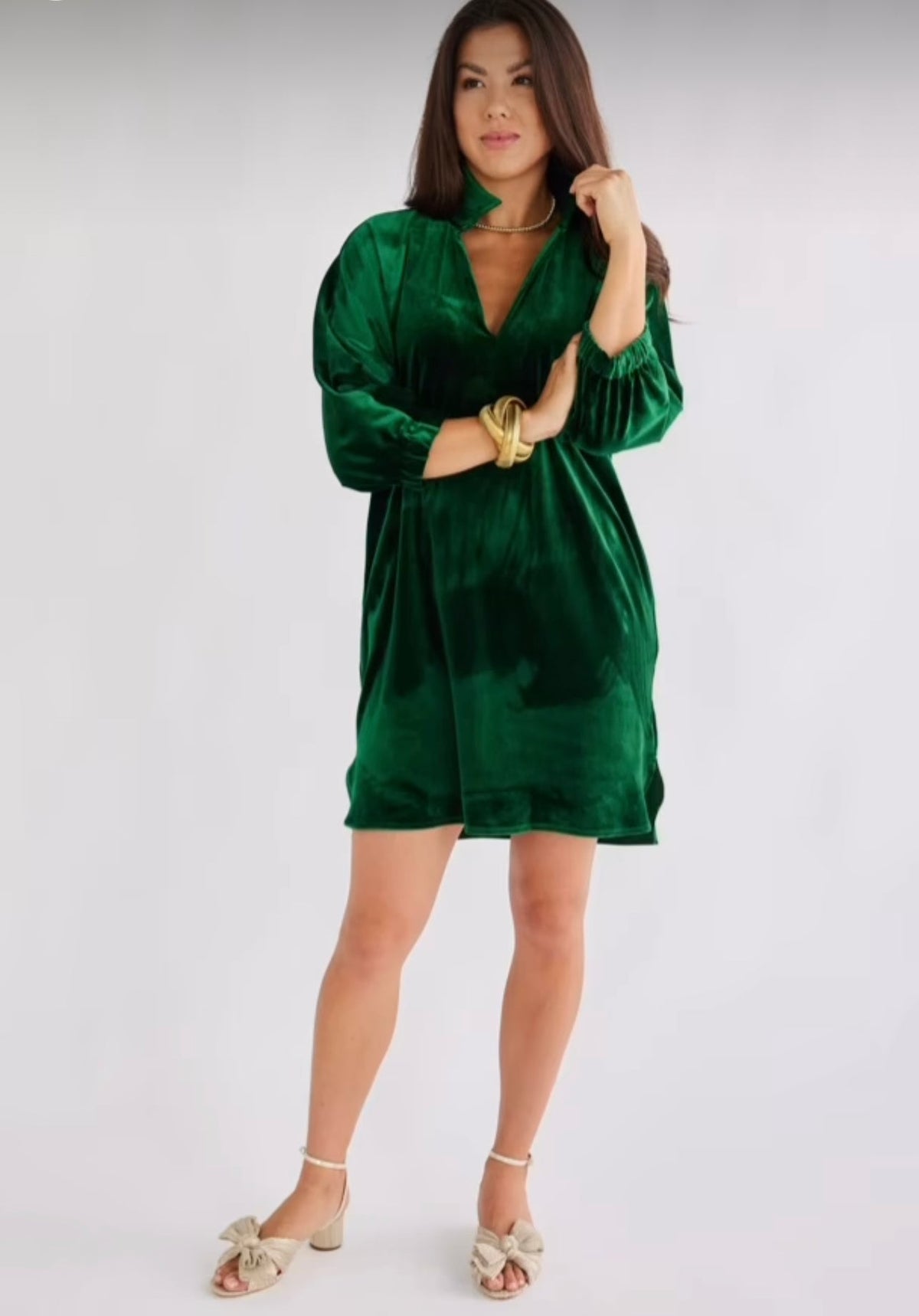 Green Velvet Betsy Holiday Dress