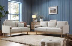 Timber Oatmeal Fabric Sofa, 2-Seater