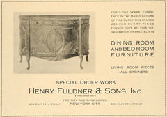 1919 Ad Henry Fuldner & Son Dining Room Furniture Decor - ORIGINAL GF2