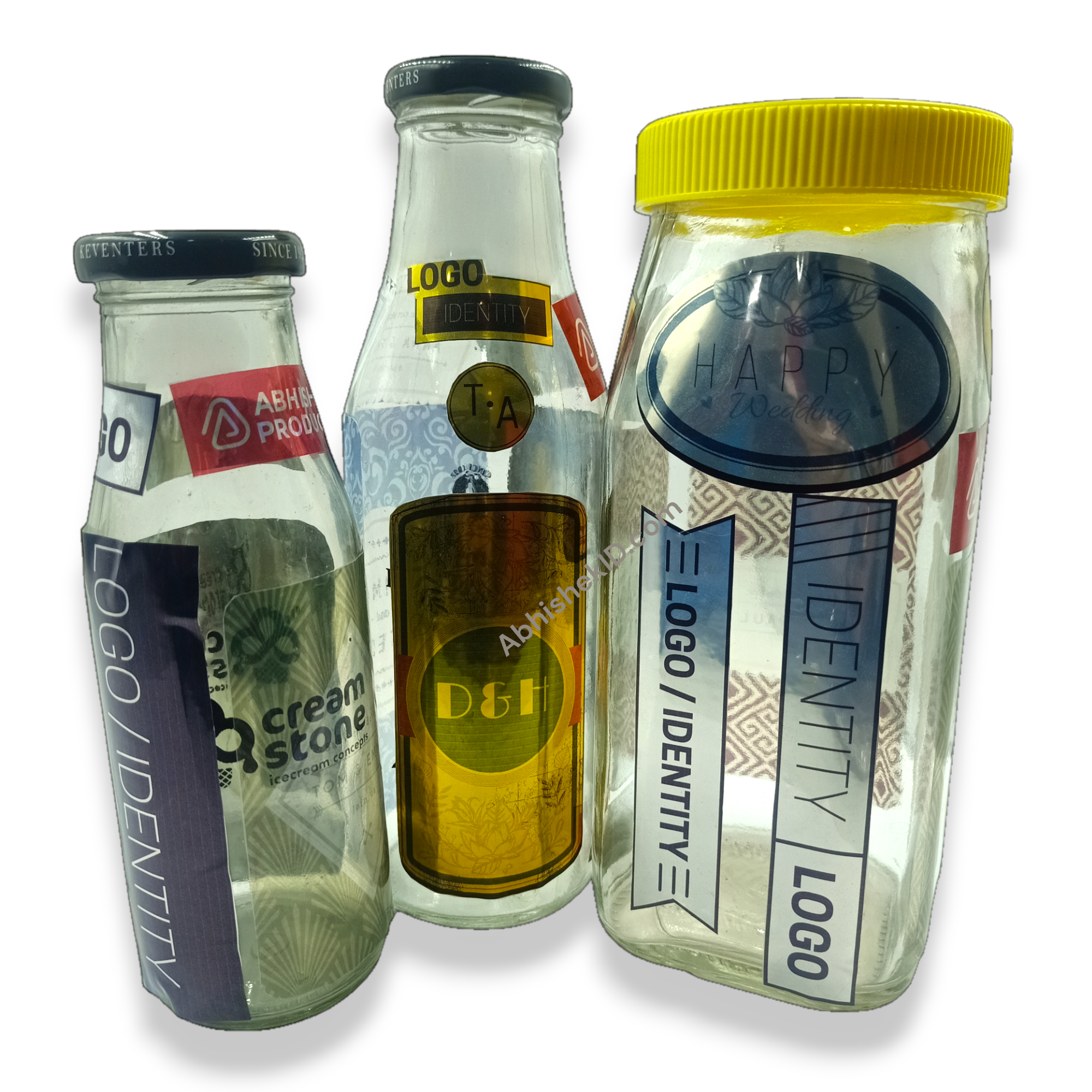 A4 Transparent Rainbow Promojet Sticker for clear juice container labeling and custom beverage branding solutions.