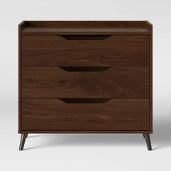 3 Drawer Modern Gallery Dresser Walnut Brown - Room Essentials™