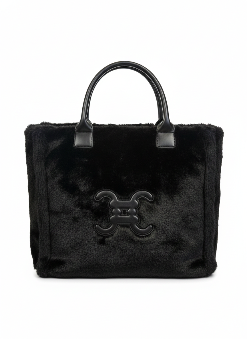 Voy 6683 Faux Fur Bag - Black