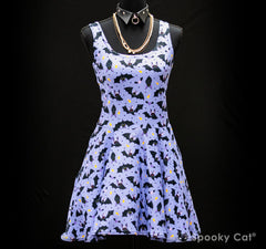 Cute Bat Halloween Skater Dress