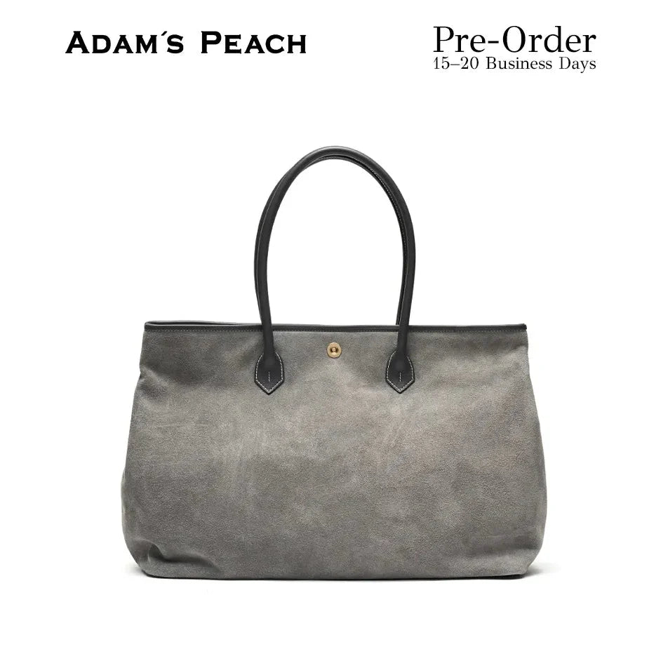 (Pre-Order) ADAM PEACH Grey Suede Tote Bag
