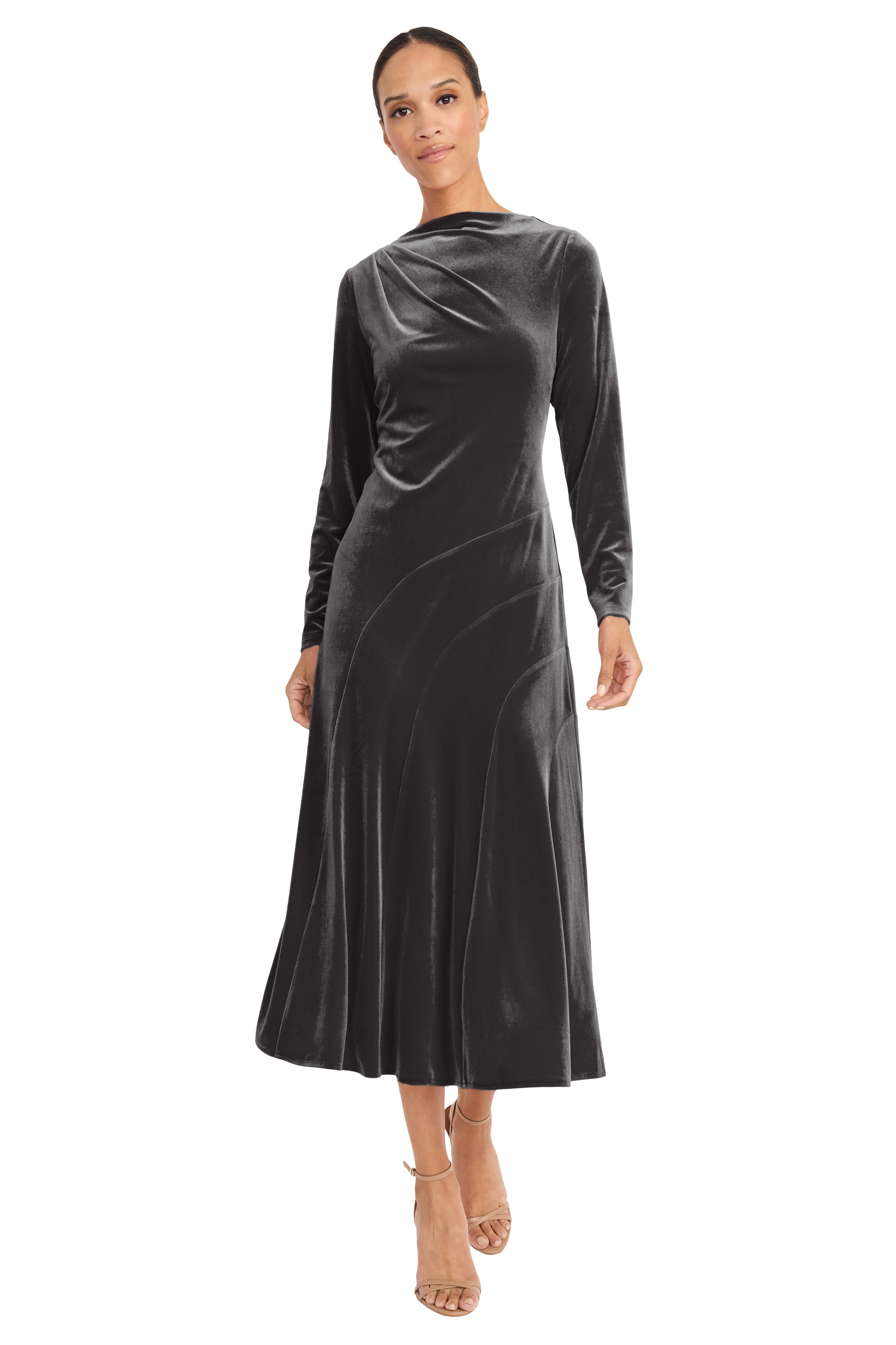 Arina Velvet Empire Midi  Dress - FINAL SALE
