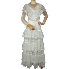 Vintage 1980s Gunne Sax Wedding Dress Boho Romantic Renaissance Bridal Collection - Poppy's Vintage Clothing