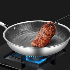 Høy-kvalitets rustfritt stål panne med anti-klebende piksel teknologi - Perfekt for sunn steking | Norvo