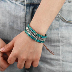 Pulsera Artesanal Turquesa - Piedra Mistica