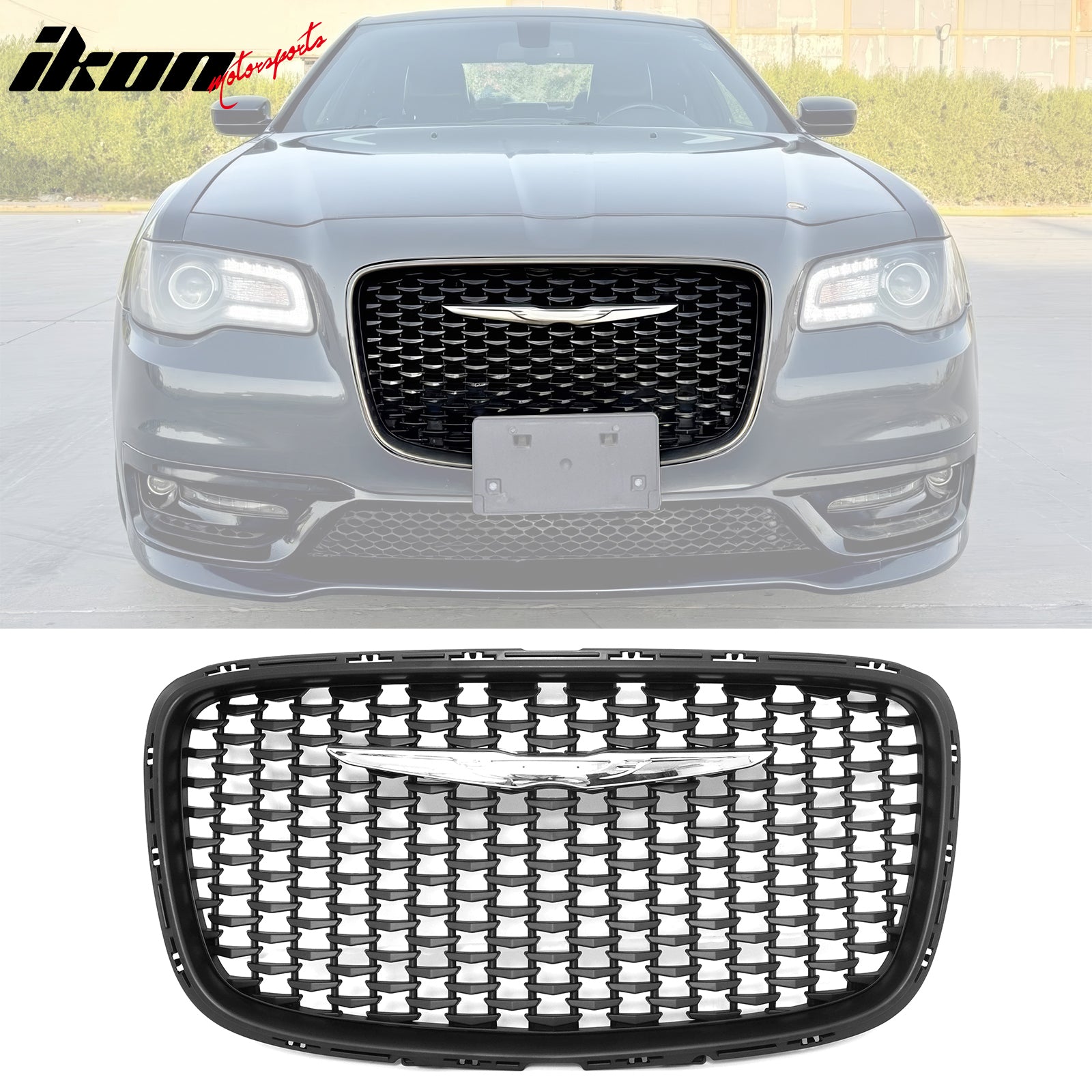 2015-2023 Chrysler 300 Matte Black 300S Sport Front Bumper Grille ABS