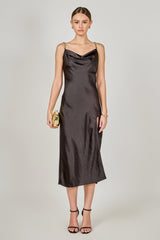 ENDLESS ROSE - Midi Satin Slip Dress - DRESSES available at Objectrare