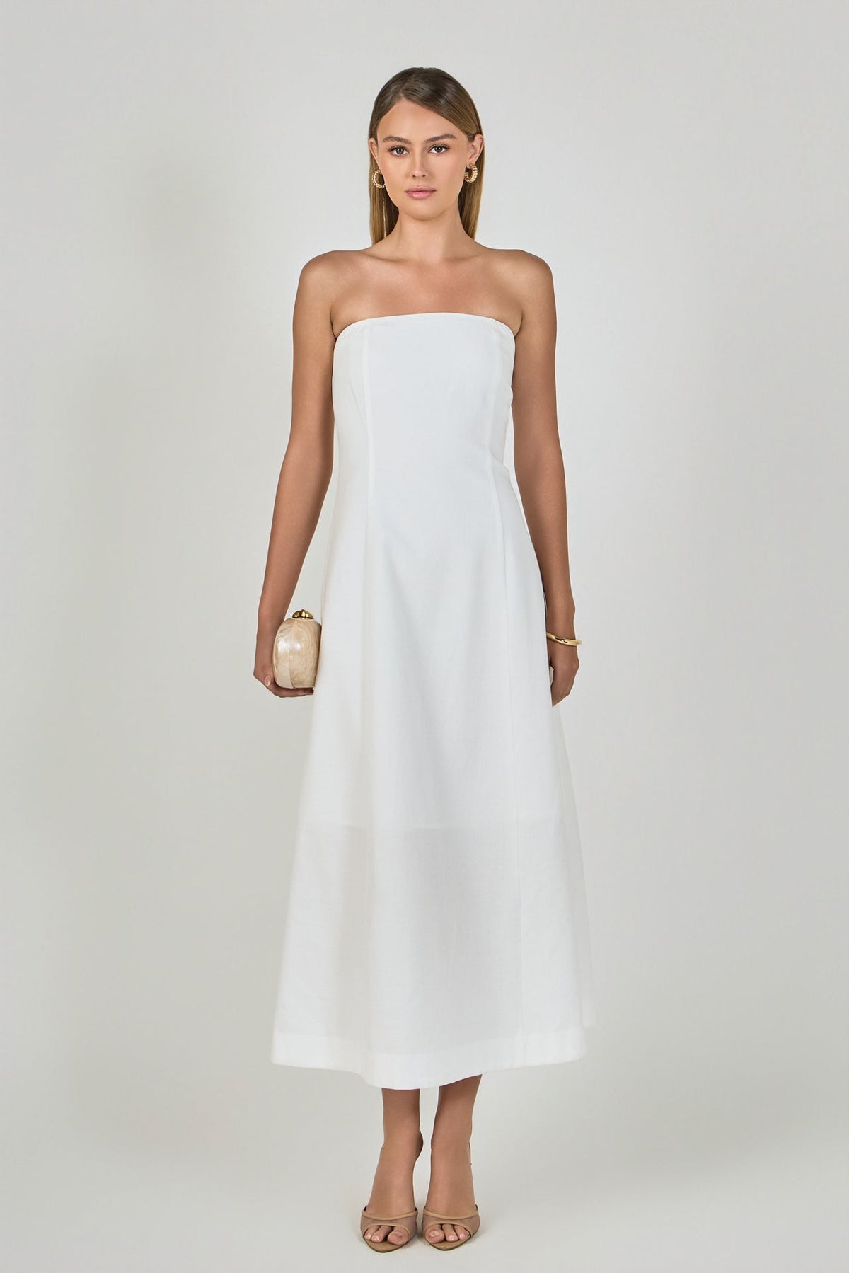Linen Strapless Dress
