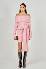 Off Shoulder Sweater Mini Dress