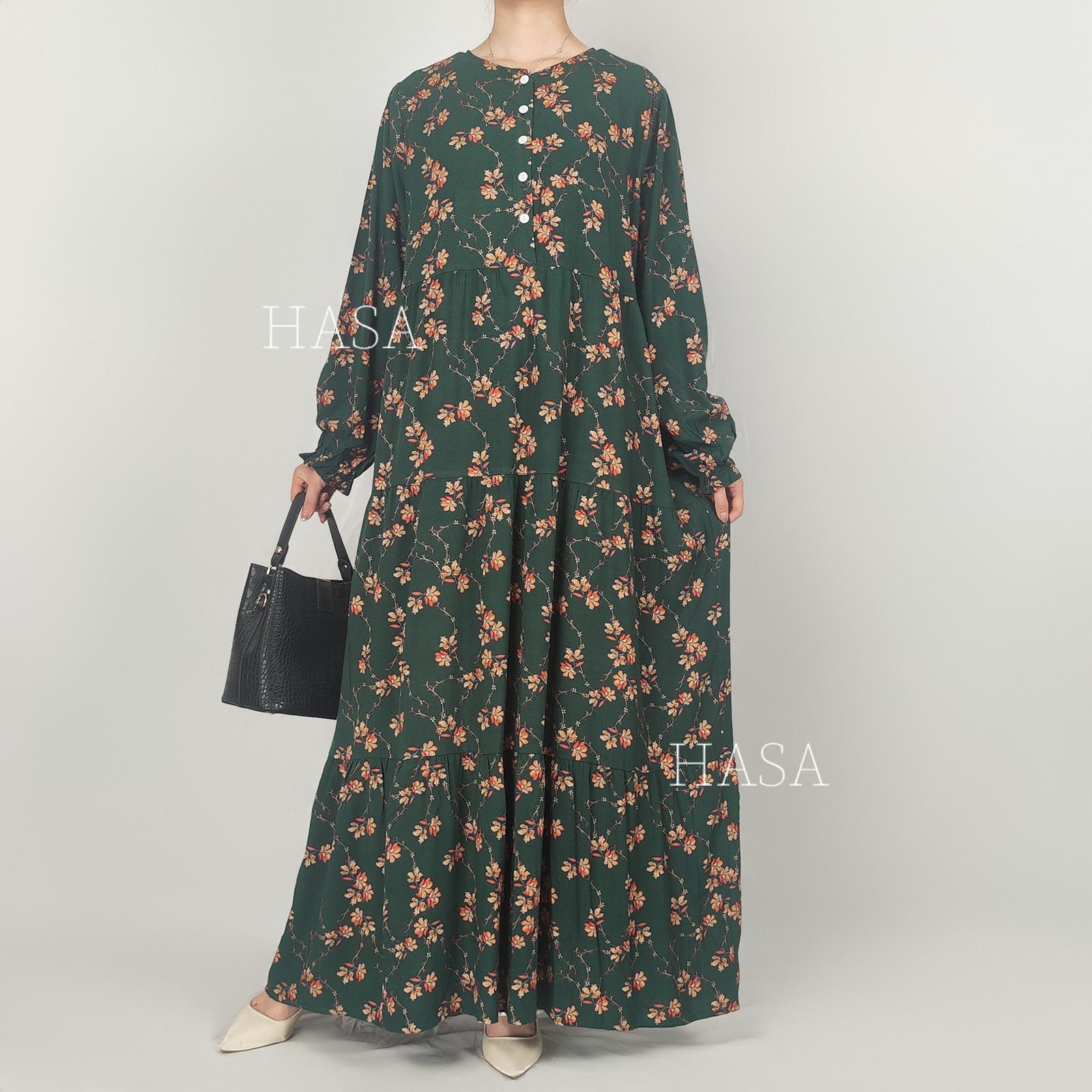 HASA SERIES Summer rayon dress front button design HS0620