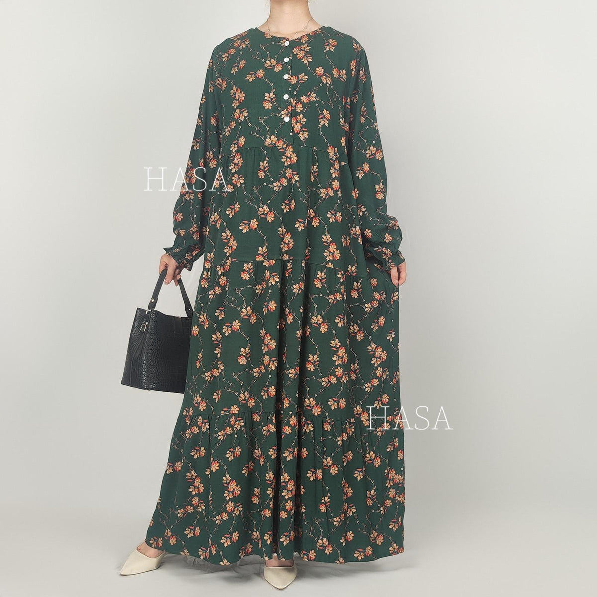 HASA SERIES Summer rayon dress front button design HS0620
