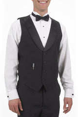 Men's Black Satin Shawl Lapel Vest