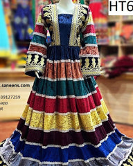 pashtun dulhan dress in multi color fabrics