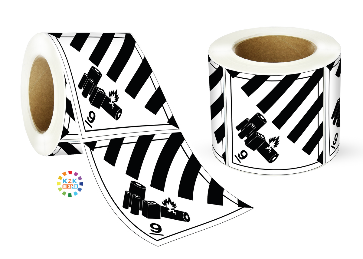 Class 9A Lithium Battery Dangerous Goods Label Roll