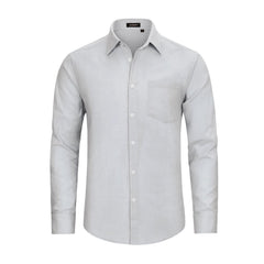 Men's Long Sleeve Grey Casual Linen Shirts for Summer Beach