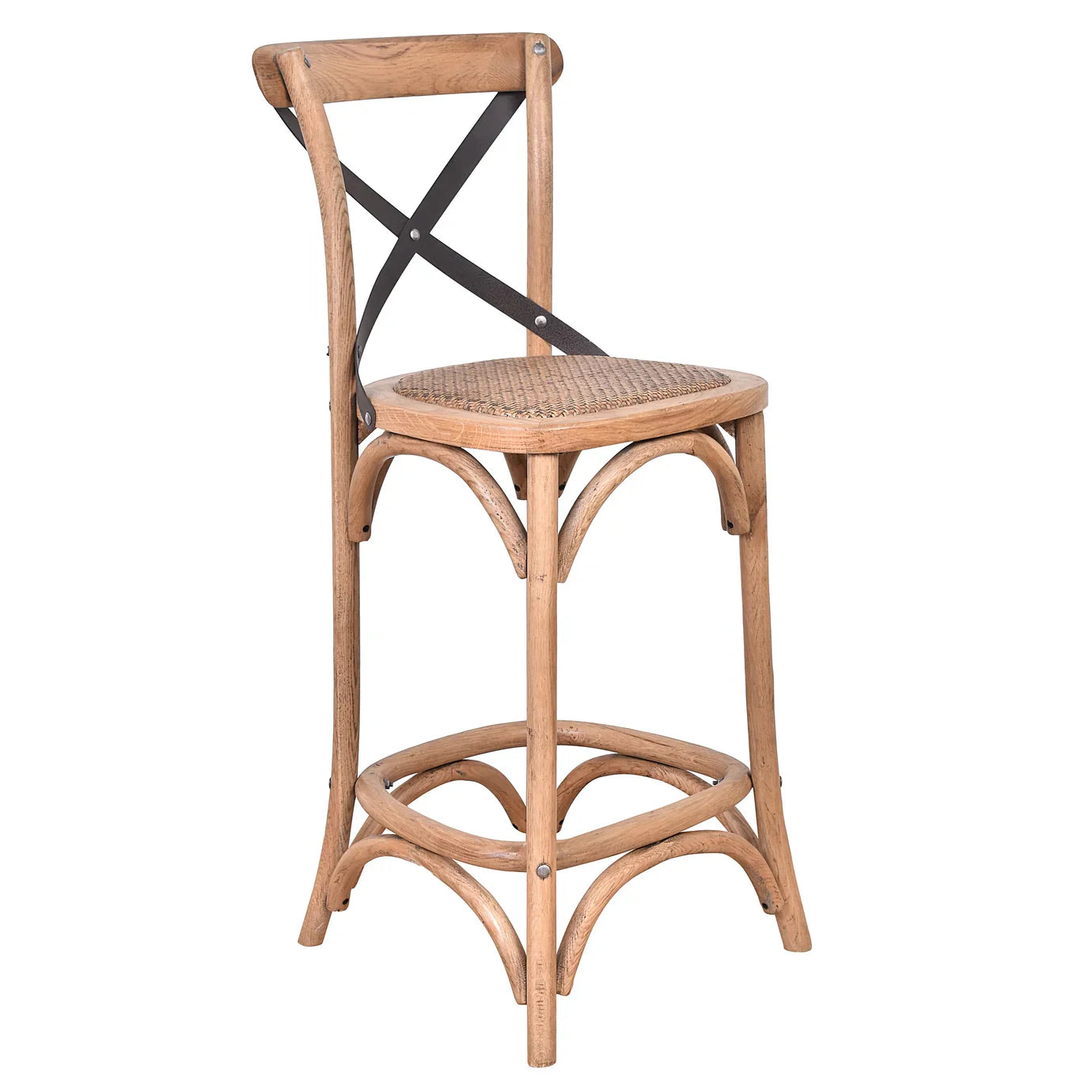 Cross Back Barstool - Antique Oak Natural (CF8051)